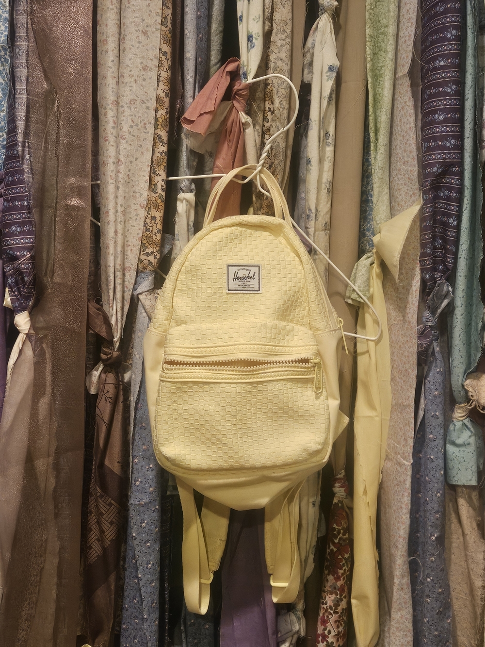 Herschel Supply Company Small Yellow Woven Mini Backpack
